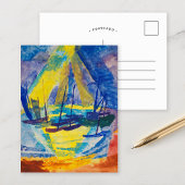 Boten in de avondzon | Fritz Schaefler Briefkaart