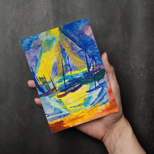 Boten in de avondzon | Fritz Schaefler Kaart