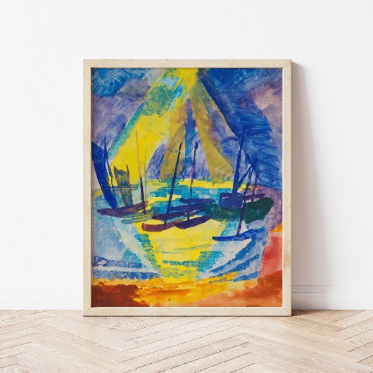 Boten in de avondzon | Fritz Schaefler Poster