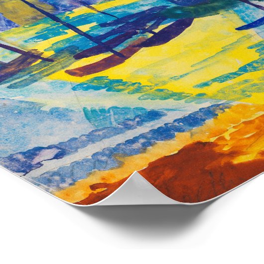 Boten in de avondzon | Fritz Schaefler Poster (Hoek)