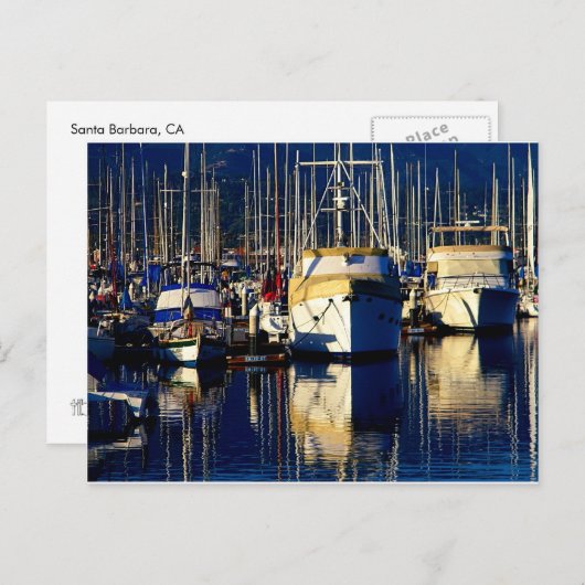 Boten in de haven briefkaart (Voorkant / Achterkant)