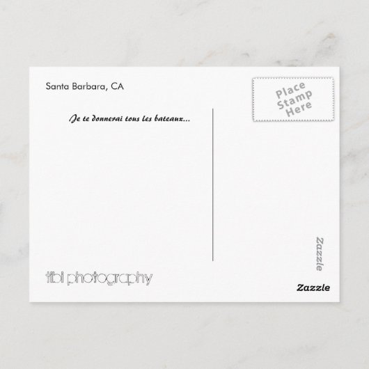 Boten in de haven briefkaart (Achterkant)