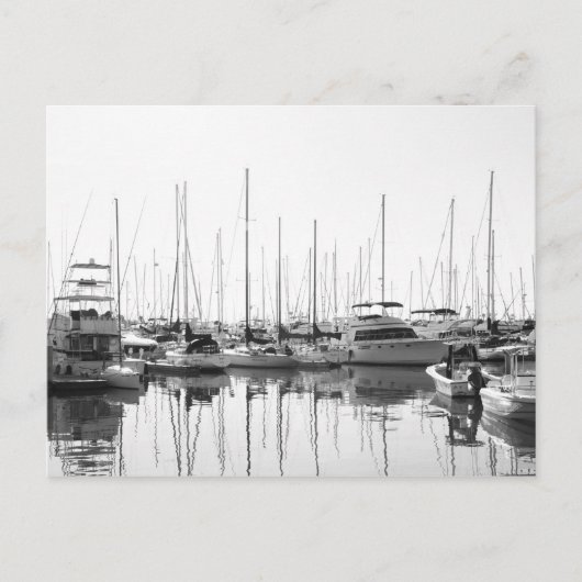 Boten in de haven briefkaart (Voorkant)