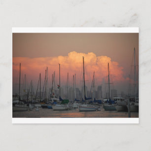 Boten in de haven briefkaart