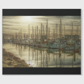 Boten in de haven cadeaupapier (Vlak)