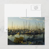 boten in de haven, dank u briefkaart (Voorkant / Achterkant)
