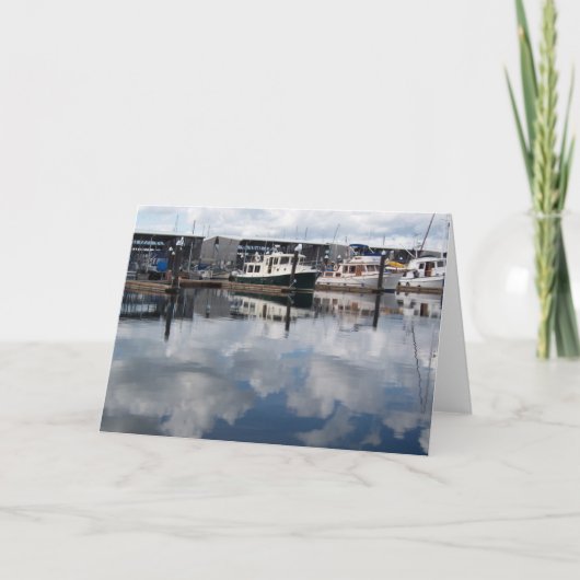 Boten in de haven notecards kaart (Voorkant)