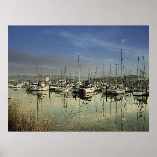 Boten in de haven poster (Voorkant)