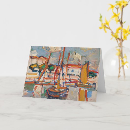 Boten in de haven | Samuel John Peploe Kaart (Gele Bloem)
