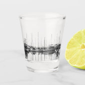 Boten in de haven shot glas (Voorkant)