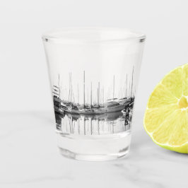 Boten in de haven shot glas