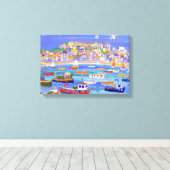 Boten in de haven, St Ives Canvas Afdruk (Insitu (Houten vloer))