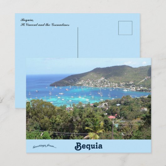 Boten in de haven van Bequia Briefkaart (Voorkant / Achterkant)