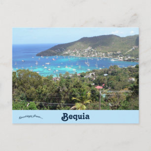 Boten in de haven van Bequia Briefkaart