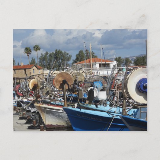 Boten in de haven van Paphos Briefkaart (Voorkant)