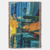 Boten in de haven Zonsondergang Deken (Voorkant Verticaal)