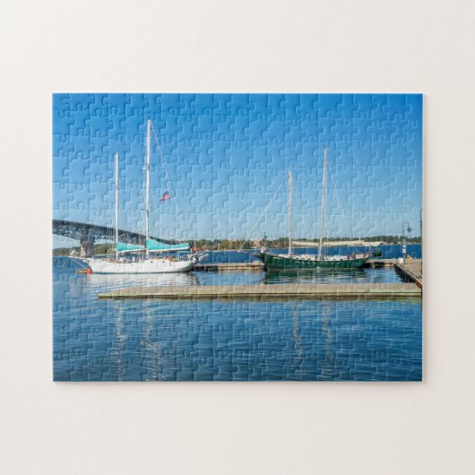 Boten in de York River door Yorktown Legpuzzel (Horizontaal)