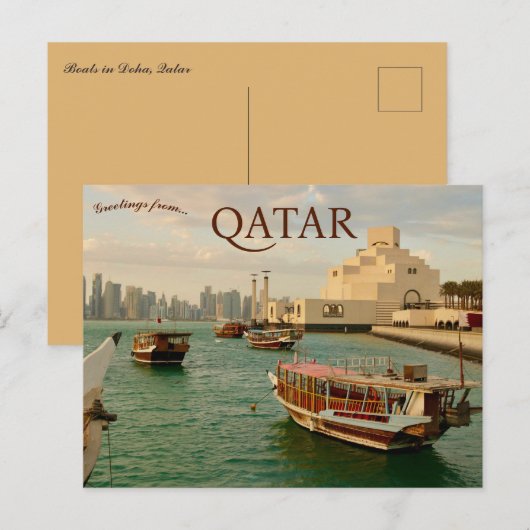 Boten in Doha, Qatar Briefkaart (Voorkant / Achterkant)