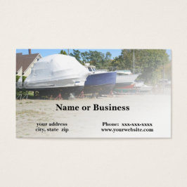 boten in droogdok visitekaartje