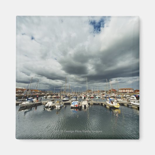 Boten in een haven magneet (Voorkant)