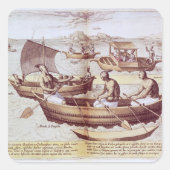 Boten in Goa Vierkante Sticker (Voorkant)