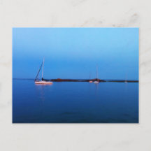 Boten in het blauwe Briefkaart