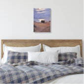 Boten in het maanlicht op South Beach, Anna Ancher Canvas Afdruk (Insitu (Slaapkamer))