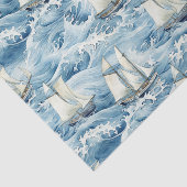 Boten in High Waves Decoupage Tissuepapier (Detail)