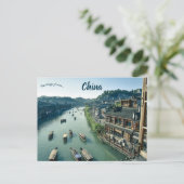 Boten in Hunan China Briefkaart (Staand voorkant)