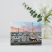 Boten in jachthaven briefkaart (Staand voorkant)