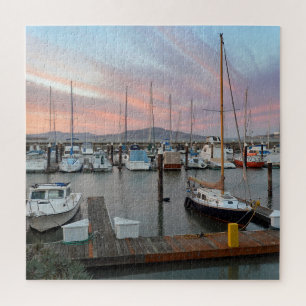 Boten in jachthaven legpuzzel