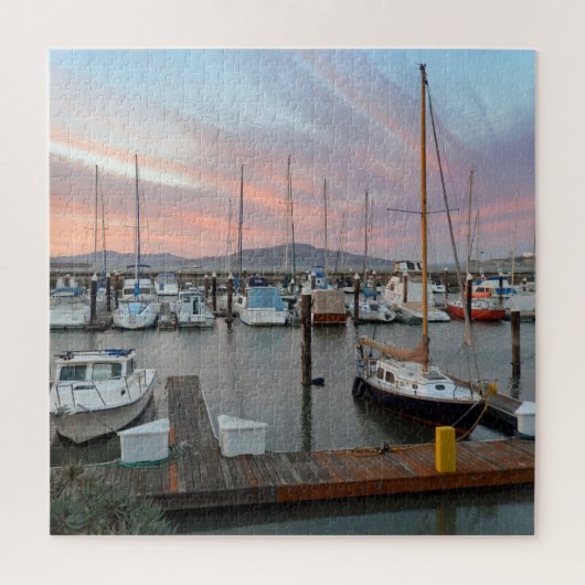 Boten in jachthaven legpuzzel (Verticaal)