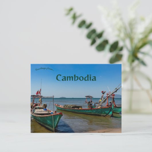 Boten in Kep Cambodja Briefkaart (Staand voorkant)
