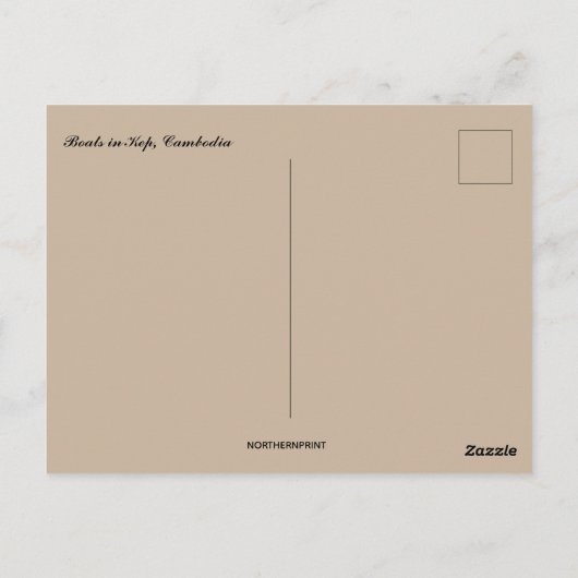 Boten in Kep Cambodja Briefkaart (Achterkant)