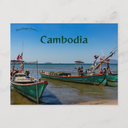 Boten in Kep Cambodja Briefkaart (Voorkant)