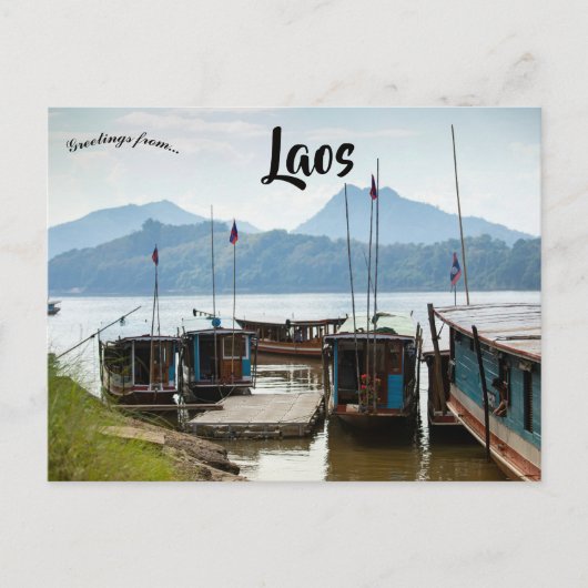 Boten in Laos Briefkaart (Voorkant)