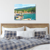Boten in Monterosso, Cinque Terre, Italië Canvas Afdruk (Insitu (Slaapkamer))