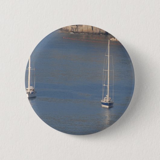 Boten in rust in Sorrento Italië Ronde Button 5,7 Cm (Voorkant)