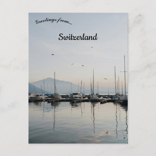 Boten in Zug Zwitserland Briefkaart (Voorkant)