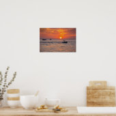 Boten, Key West Zonsondergang, Florida Poster (Keuken)