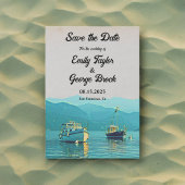  boten - marinebestemming bruiloft save the date