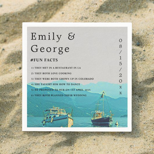  boten - marinebestemming bruiloft servet