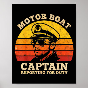 Boten motorboot kapitein ponton meer botter poster