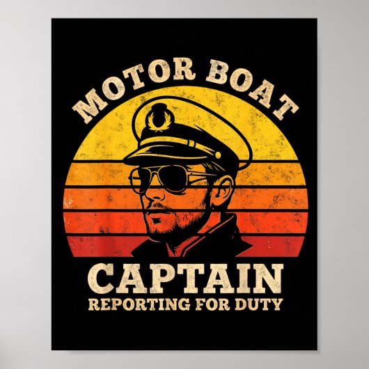 Boten motorboot kapitein ponton meer botter poster (Voorkant)