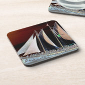 Boten onder zeilen bier onderzetter (Linkerzijde)