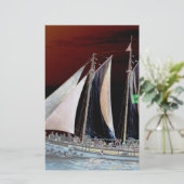 Boten onder zeilen briefpapier (Staand voorkant)
