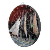 Boten onder zeilen dartbord (Voorkant Rechts)