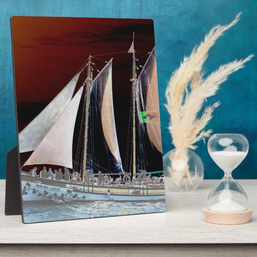 Boten onder zeilen fotoplaat (Zijkant)