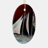 Boten onder zeilen keramisch ornament (Rechts)