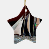 Boten onder zeilen keramisch ornament (Rechts)